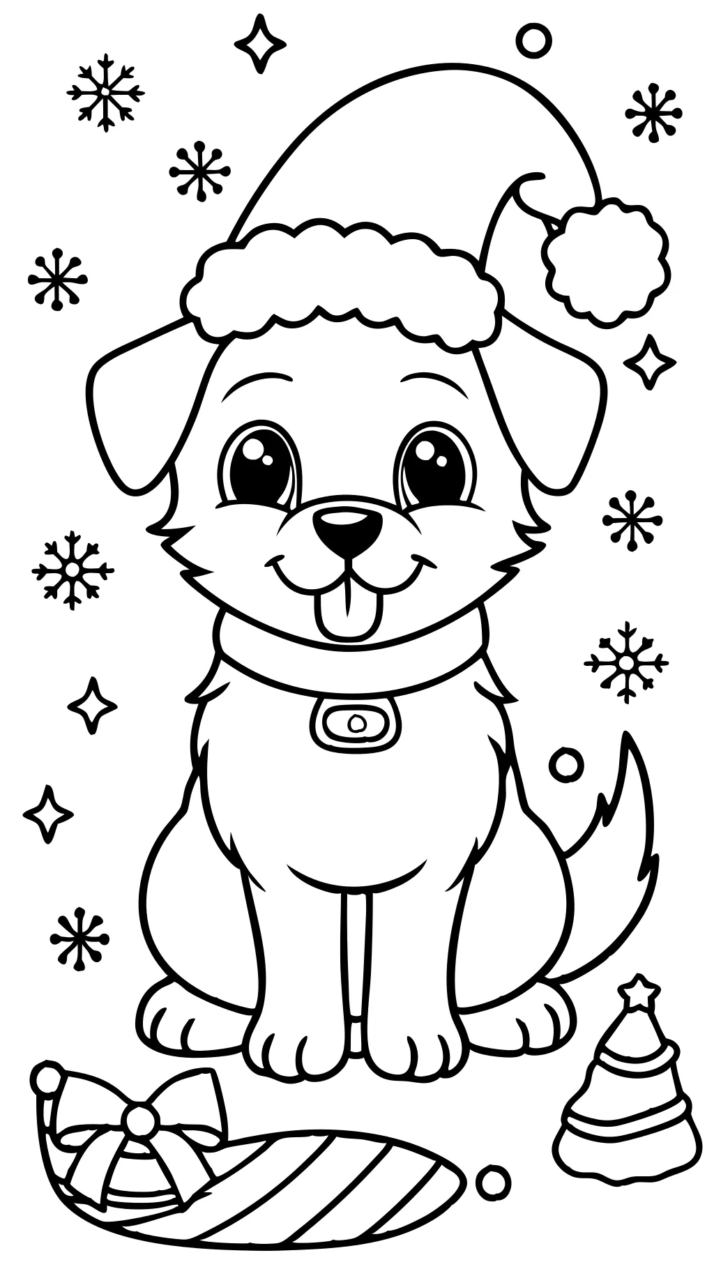 coloring pages of christmas dogs